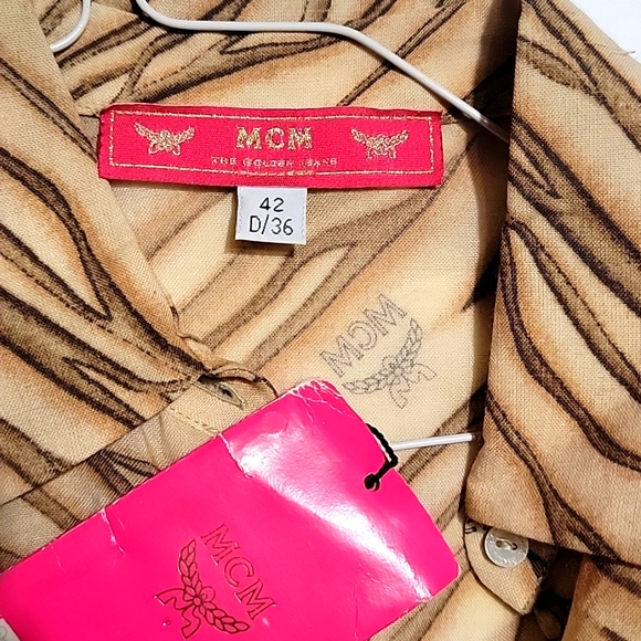 Nwdft Vintage MCM The Golden Jeans Wool Logo Mother of Pearl Buttons Down IT 42 - Picture 4 of 16